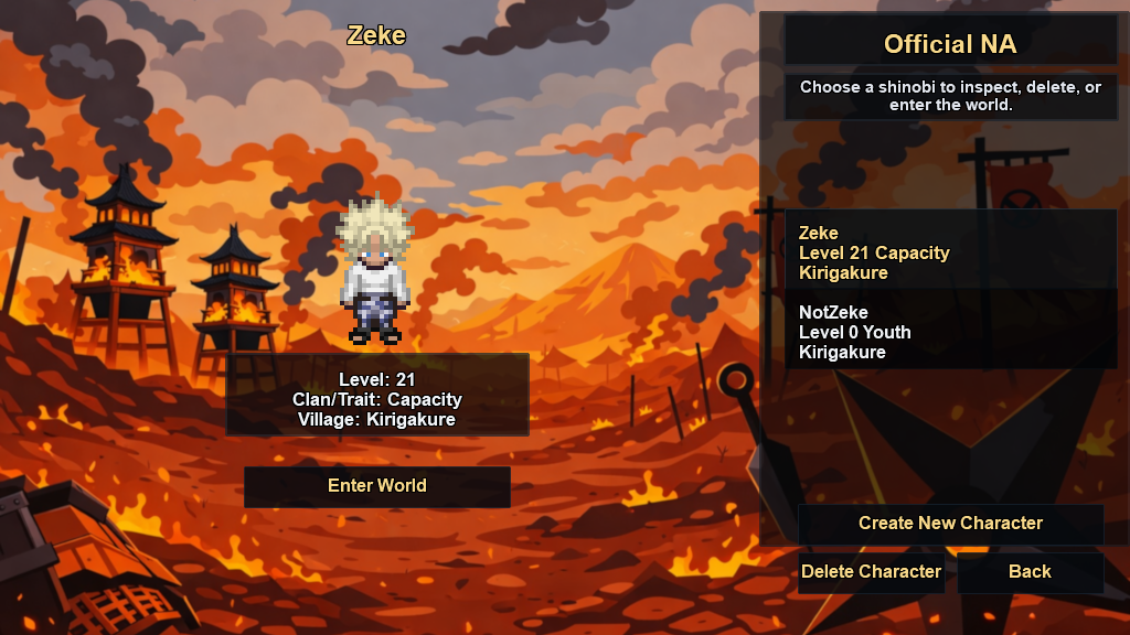 GOA character select screen